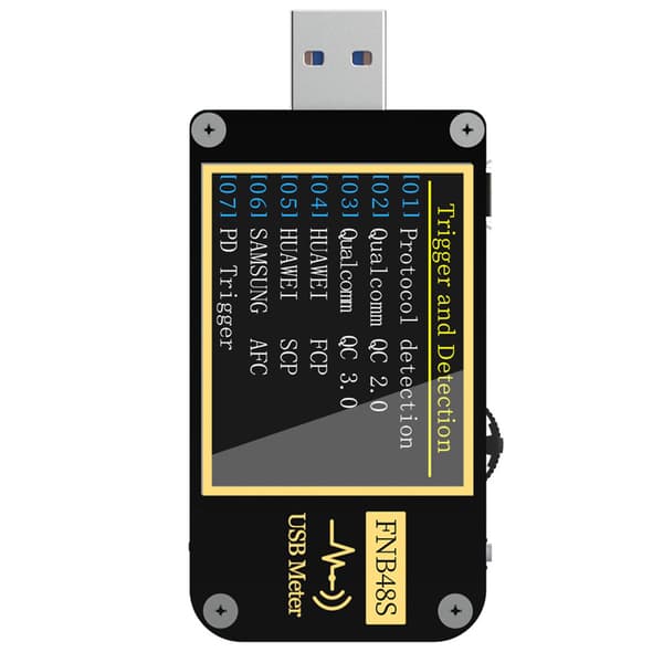 9-bens USB-spændingsmåler FNB48 Bluetooth Multifunktionel Amperemeter Tester med Skærmvending og Tyngdekraftssensor