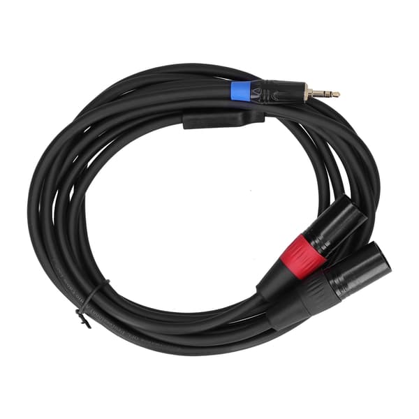 3,5 mm stereo han til dobbelt 2 XLR hanstik lydkonverter adapterkabel ledning 3M