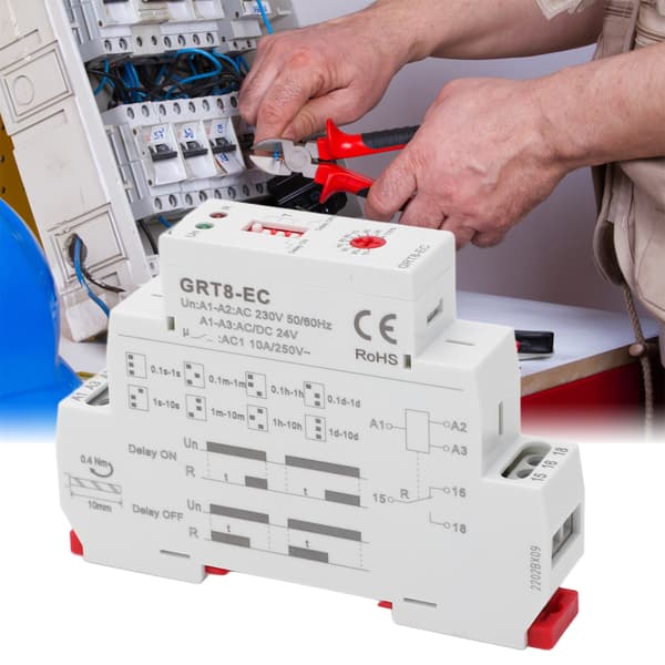 Multifunktionel tidsrelæafbryder LED-indikator AC230V/ACDC24V dobbeltfunktion