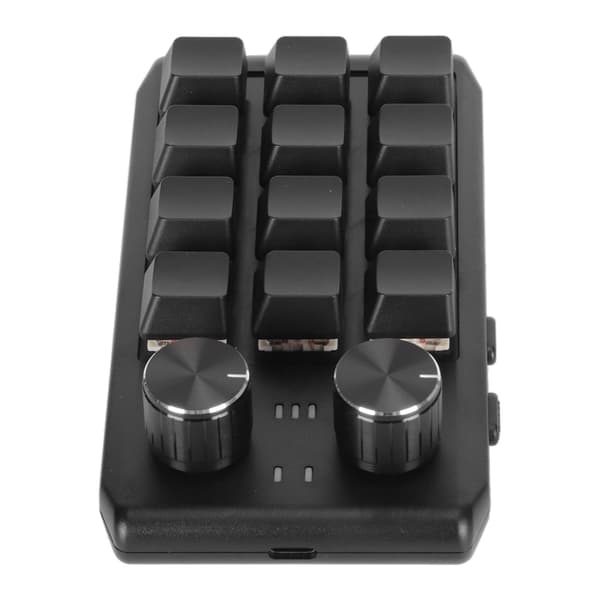 Mini anpassad knappsats 12 mekaniska tangenter 2 rattar programmerbar röd switch programmering makroknappsats för PC-spel multimedia trådlös BT