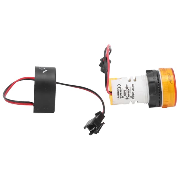 AC50-500V 0-100A Volt Amp Meter Lampe, Gul LED Dobbelt Display, 22mm Panel