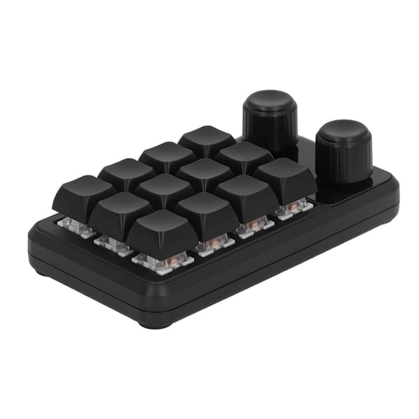 RGB Makro Gaming Tastatur 12-taster 2-knapper, Blå Switch, Sort, Programmerbar RGB til Industriel Brug