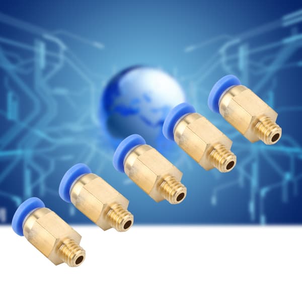 5 STK 3D-printertilbehør PC4-M6 lige gennemgående pneumatisk samling ydre diameter 4MM