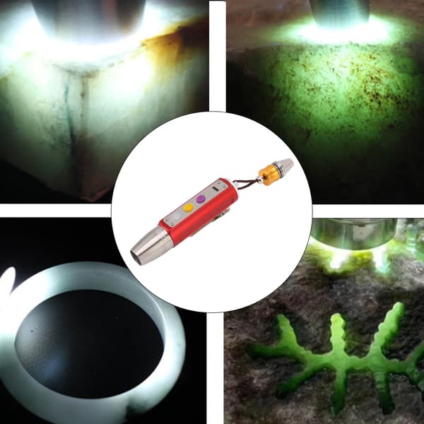 Jade Appraisal Light 3 Light Source Stepless Dimming LED Jade Identification Flashlight for Jewelry Red