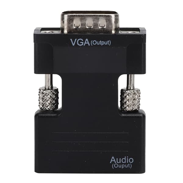 High Definition Multimedia Interface til VGA-konverter hun til han HD-lydkabeladapter sort