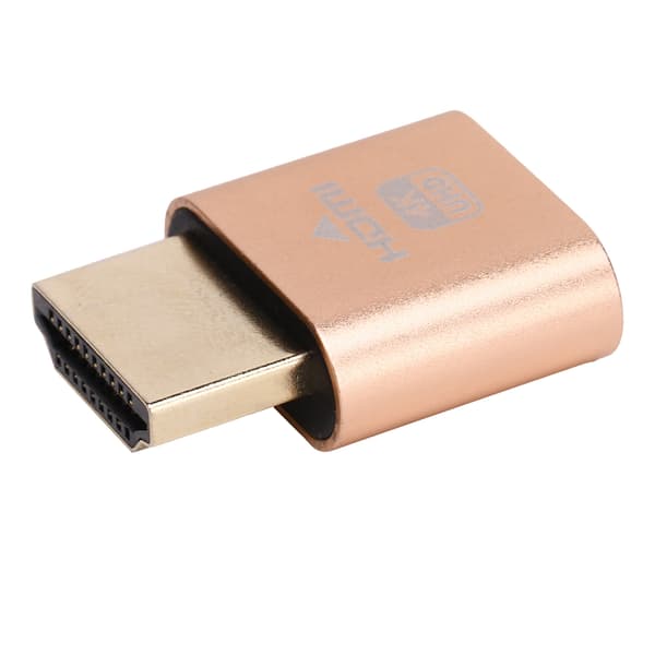 High Definition Multimedia Interface Dummy Plug HotSwappable 4K Display Emulator (Guld)