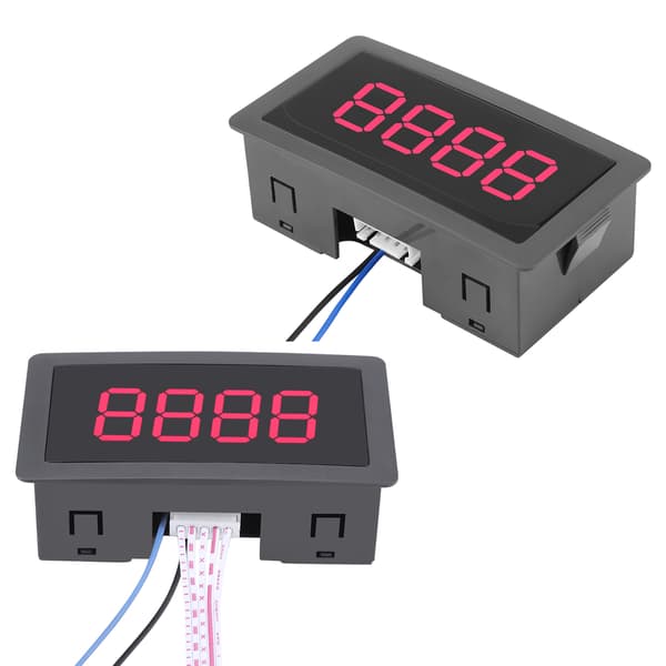 DC LED Digital Display 4 Cifre 0‑9999 Op/Ned Plus/Minus Panel Tæller Måler Rød