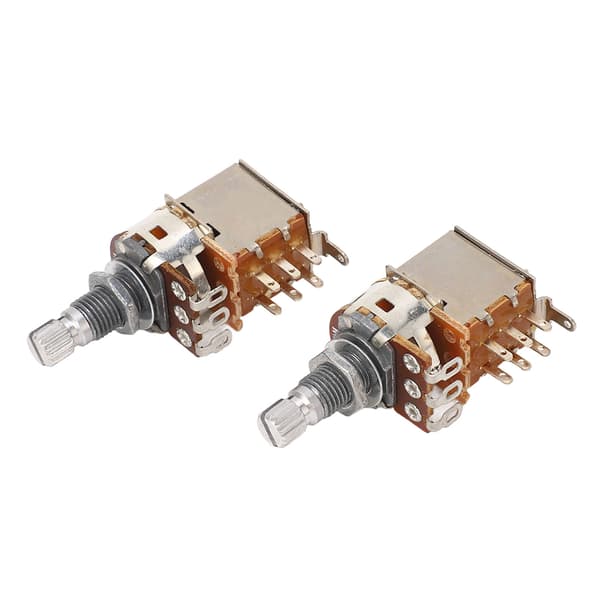 2 st gitarrpotentiometer A1M B1M kombination 18 mm räfflad axel elbaspotar för volym- och tonkontroll