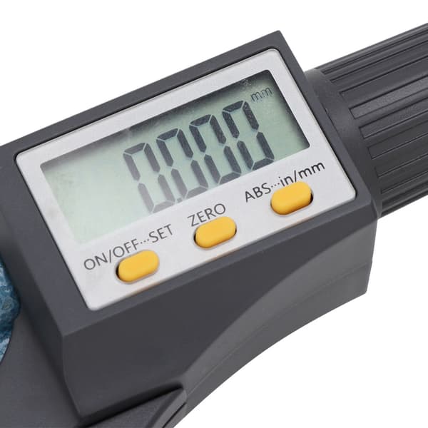 Digital mikrometer i kromlegering, 0,001 mm noggrannhet, 0-25 mm räckvidd, LCD-display