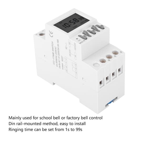 NKG-4 DIN-skinne timer-kontakt AC 220V 3A programmerbar ugentlig digital tidsrelæ