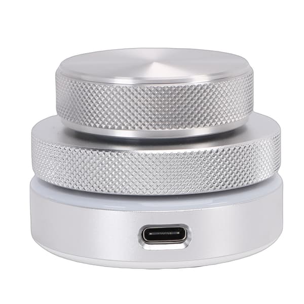 RGB-baggrundsbelyst knap- og drejeknap-controller, Bluetooth/USB-sidevender til DAW, multimedia, sølv