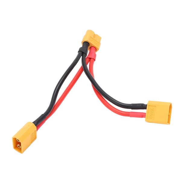 XT60 Parallel Batteristikforbindelseskabel Dobbelt Forlænger Y-splitter 1 Hun til 2 Han Silikoneledning til RC-batterier