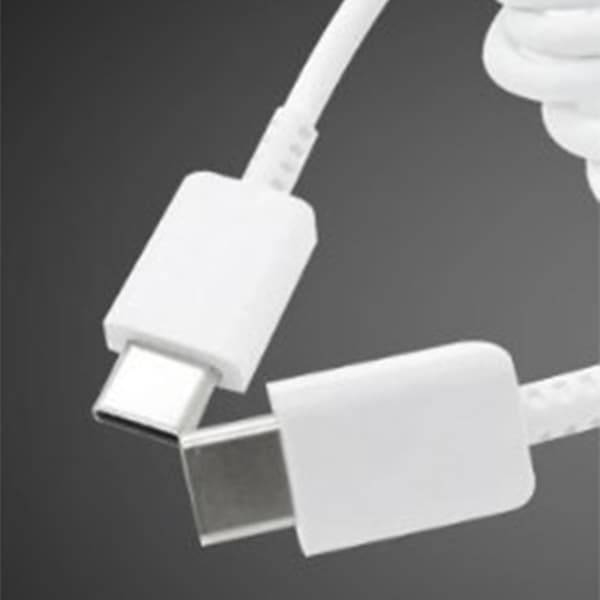 Typ C till Typ C-kabel PD Snabbladdning Flexibel Typ C Datakabel för Android för Note 10 Telefon 1m Vit