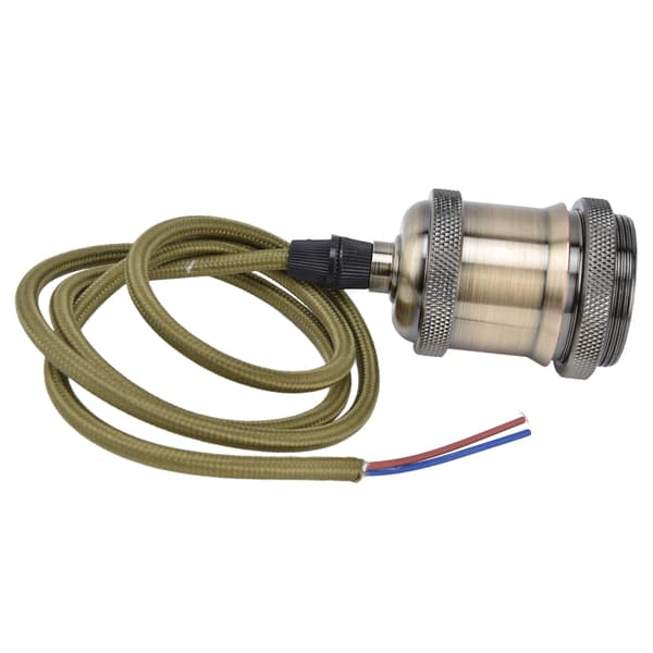 Retro E27 Glödlampssockel med Tråd Hängande Lampa för Sovrum 100-240V