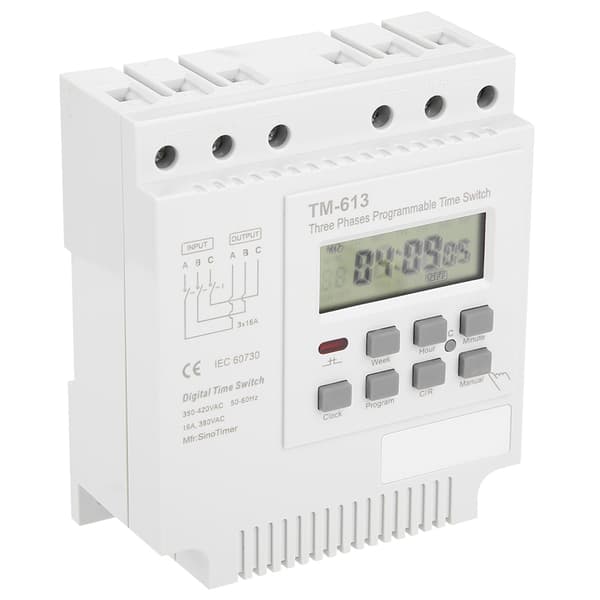 TM-163 Trefas 380V Smart Digital Veckoprogrammerbar Kontroll Strömbrytare