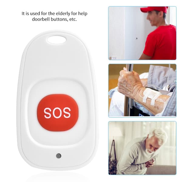 Trådlös SOS Nödlarmknapp Heminbrottslarmsensor 433MHz