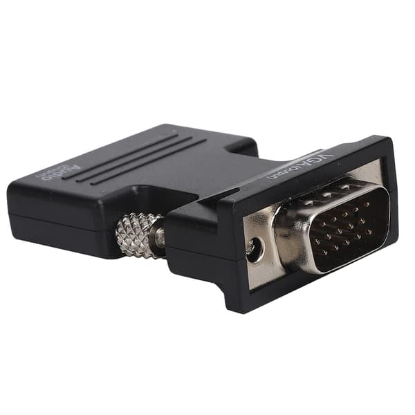 High Definition Multimedia Interface til VGA-konverter hun til han HD-lydkabeladapter sort