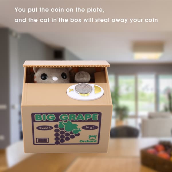 Bedårande kattspargris Automatisk myntsparbox för barn (#3)