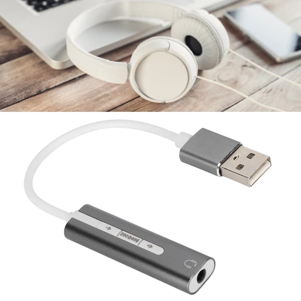 USB-lydkort i aluminiumslegering eksternt computerlydkort til alle computersystemer 7.1 Stereo