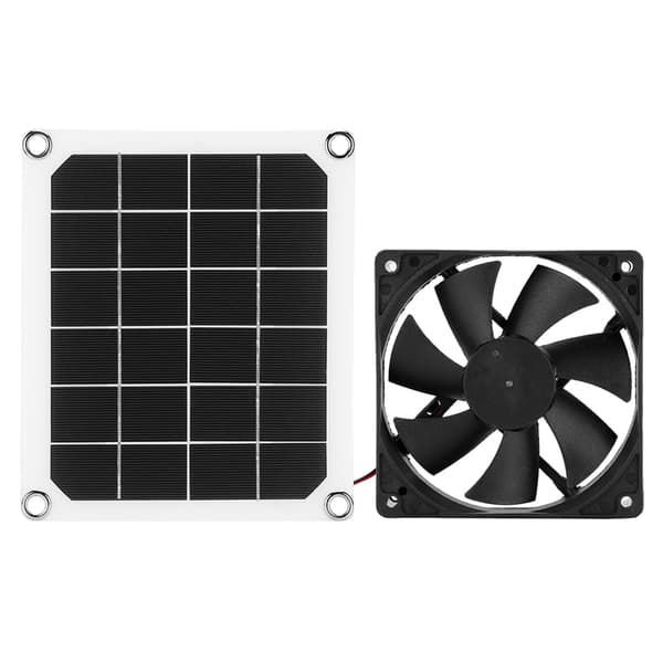 6V 10W Udendørs Solcellepanel Udsugningsventilator USB-opladning til Drivhus Hønsehus