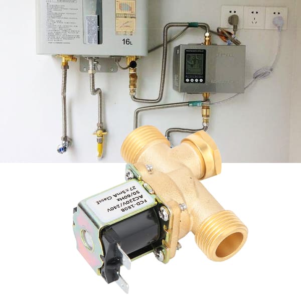 1/2\" NC elektrisk magnetventil i mässing, vatteninlopp DC 220V, 2-pack