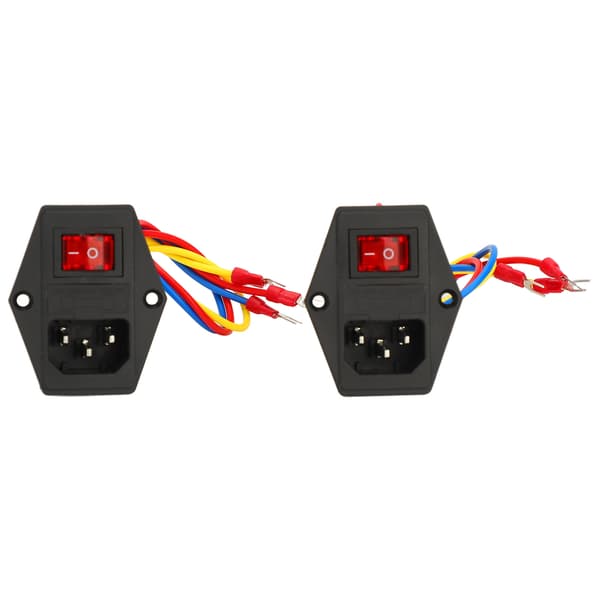 2 STK C14 Indgangsmodul 10A Sikring 6A 250V AC Vippekontakt Strømstik til 3D-printer