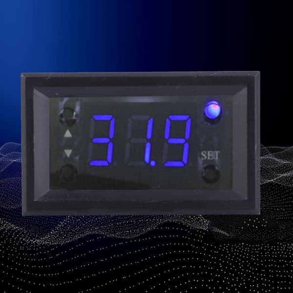 W1218 DC12V Digital Termostat Regulator, -20~100°C, Blåt LED Display, 12V Temperaturstyring
