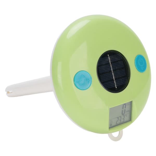 2 i 1 Solcellsdriven Pooltermometer Flytande Lättläst Digital Pooltermometer Salthalt Temperatur Vattenkvalitetstestare för Simbassänger Spa Bubbelpooler