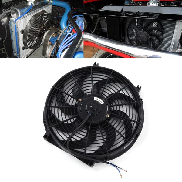 14 tommer universal elektrisk kølerkøleventilator monteringssæt 12V 90W slank ventilator push pull