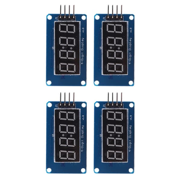 4 stk. 4-cifret LED-displaymodul Rød TM1637-driver Justerbar lysstyrke Segmentur