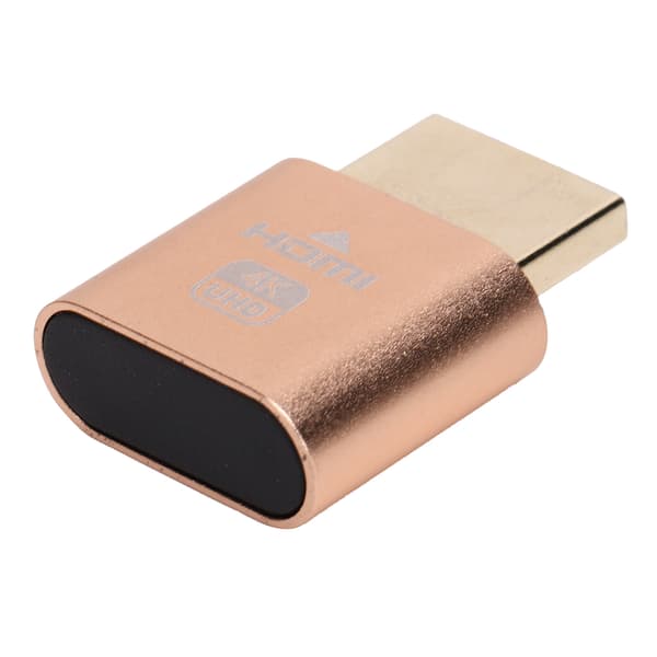 High Definition Multimedia Interface Dummy Plug HotSwappable 4K Display Emulator (Guld)