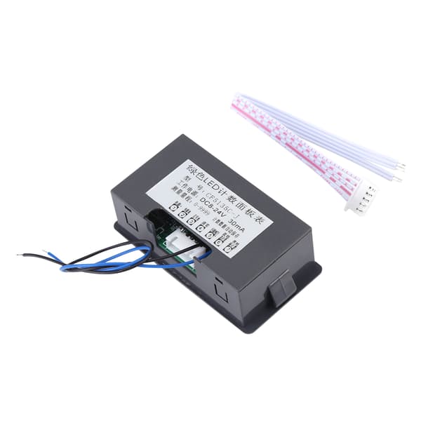 DC LED Digital Display 4-siffrig 0-9999 Upp/Ner Plus/Minus Panelräknare Grön