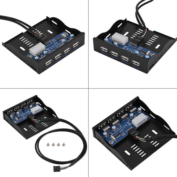 USB2.0 Floppy Frontpanel 3.5'' Floppy Bay 9-stifts till 4-gränssnitt USB 2.0 HUB