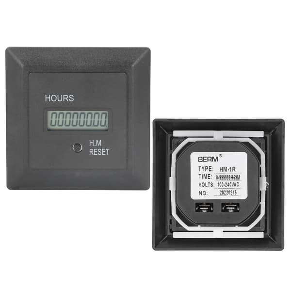 Digital timetæller 0-999999H 59M AC100-240V Industriel Målerdisplay
