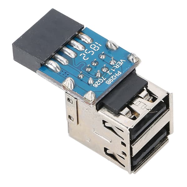 9PIN til 2 porte USB2.0 udvidet udvidelsesportadapter computertilbehør