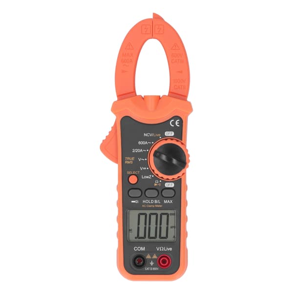 AC/DC Tangamperemeter 1999 Tællinger NCV True RMS Multimeter LCD Baggrundsbelyst Tester