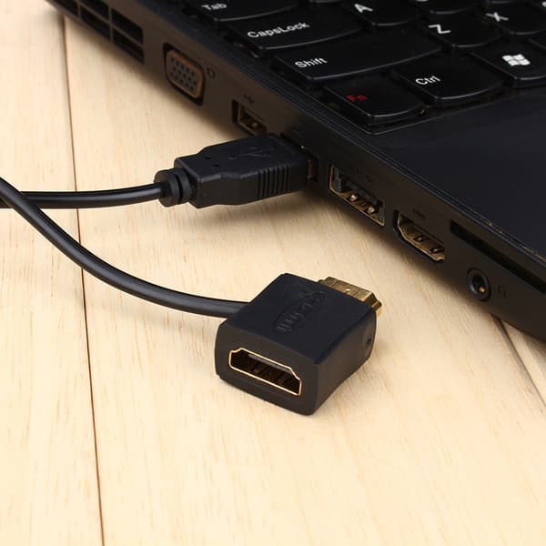 HDMI han til HDMI hun adapterstik 50 cm USB 2.0 oplader strømkabel HDMI-kabel