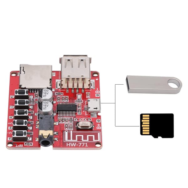 Effektforstærker Audio Receiver Modul Bil Bundkort Højttaler Bluetooth MP3 Stereo Kort