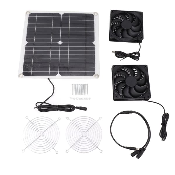 12W 12V Solpanel Driven Fläkt Effektiv Energiomvandling Solpanel Dubbelfläkt Kit