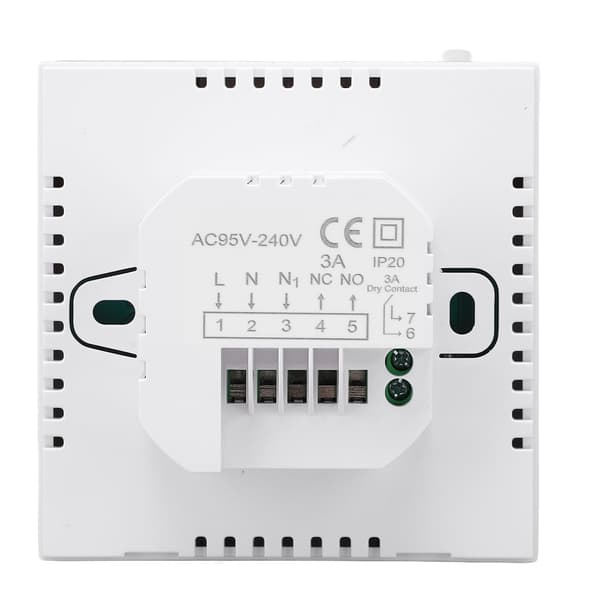 Programmerbar WIFI-termostat LCD-pekskärm APP Röststyrning Temperaturregulator 100‑240V Dold installation