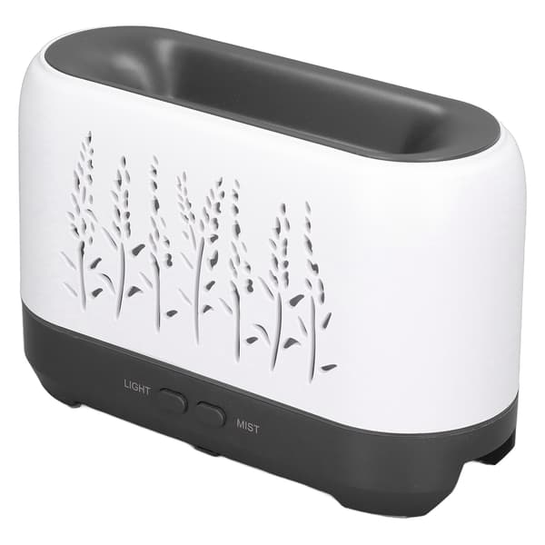 Luftfuktare 200ml USB-driven ihålig flamljus atmosfär ultraljudsförstoftning aromaterapi luftfuktare vit