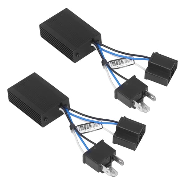 2 stk. LED-forlygtedecoder i aluminium, anti-flimmer fejlcanceller, universel ledningsnet