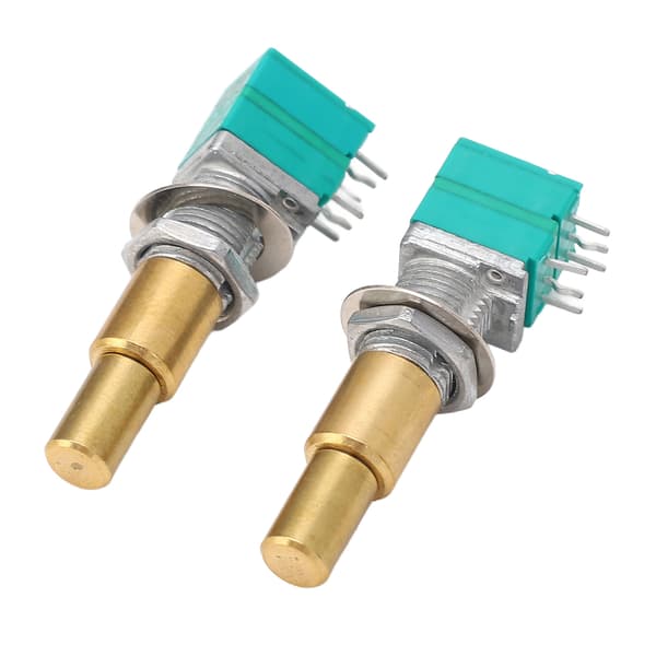 2 st gitarrpotentiometer med dubbel precision, roterande potentiometer i mässing för ersättning