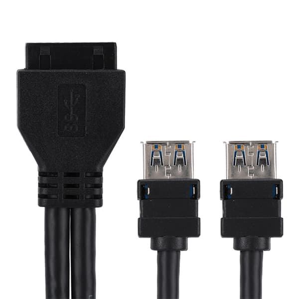 USB3.0 19/20PIN Stationär Frontpanelkabel för Moderkort med Fasta Fötter (0,8 m)
