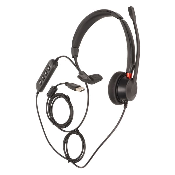 Call Center Headset ENC Active Noise Cancellation Single Ear Customer Service Headphone with Microphone for Office