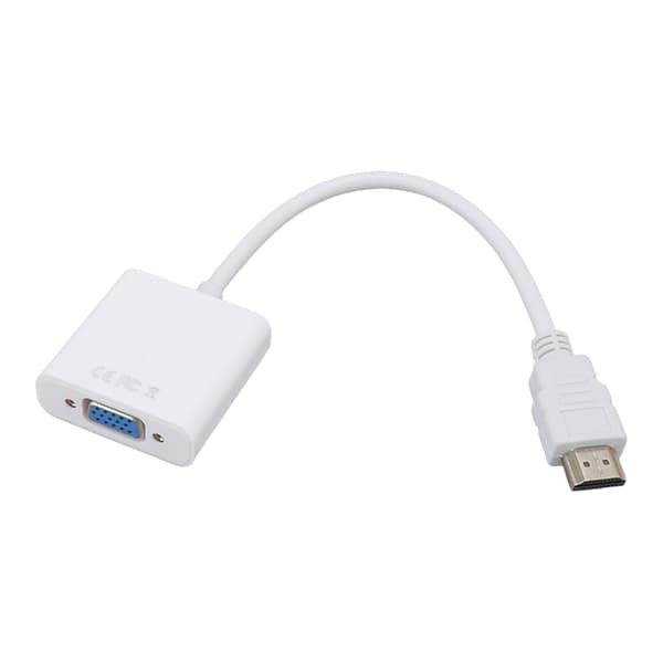 HD Multimedia Interface til VGA-adapter ABS 1080P/1.4 Output Plug and Play HD Multimedia Interface til VGA-konverter Hvid
