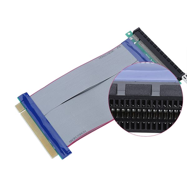 19CM PCI-E Riser-kortin jatke PCI-E 16X pehmeä litteä jatkokaapeli