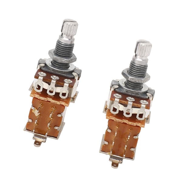 2 st gitarrpotentiometer A1M B1M kombination 18 mm räfflad axel elbaspotar för volym- och tonkontroll