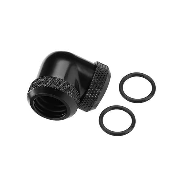 14mm OD DIY Twist 90 graders albue dobbelt hårdt rørforbindelse vand væskekøling sort