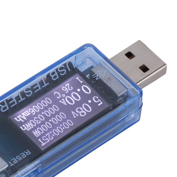 USB-tester Digital Voltmeter Ammeter 8-i-1 Detektor 0-5A 0-150W 4-30V Blå